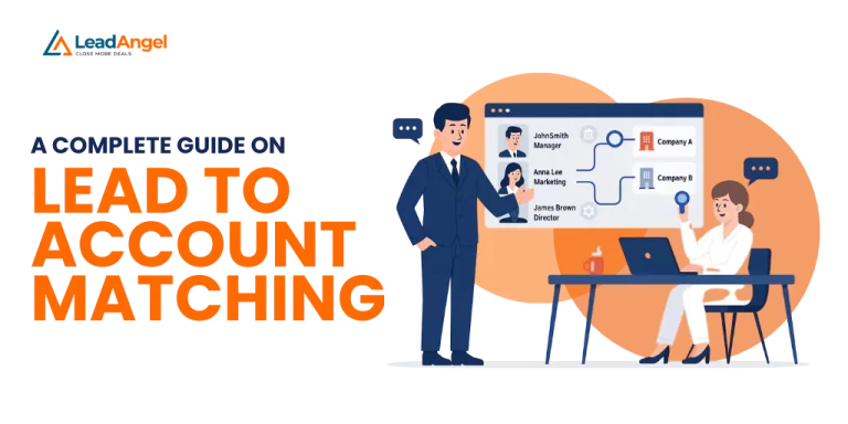Visual showing how lead-to-account matching connects leads to existing CRM accounts