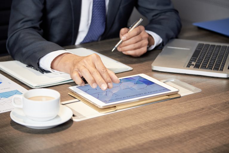 businessman using a tablet