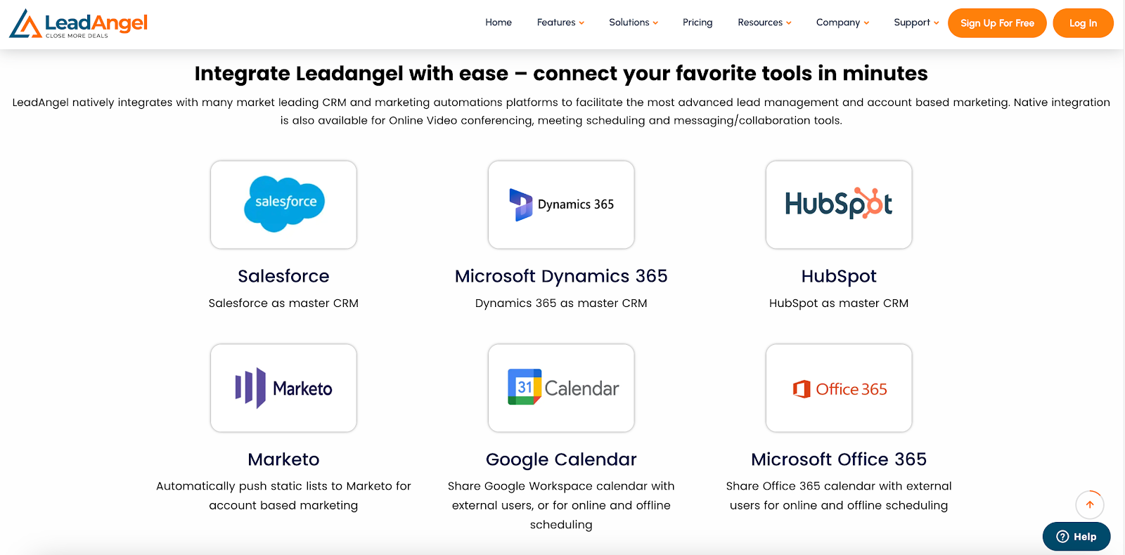 LeadAngel integrations