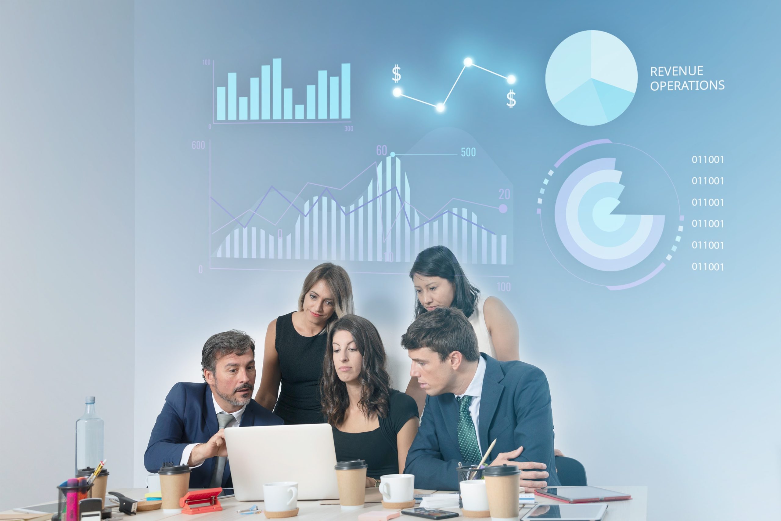 Officemate looking at the laptop