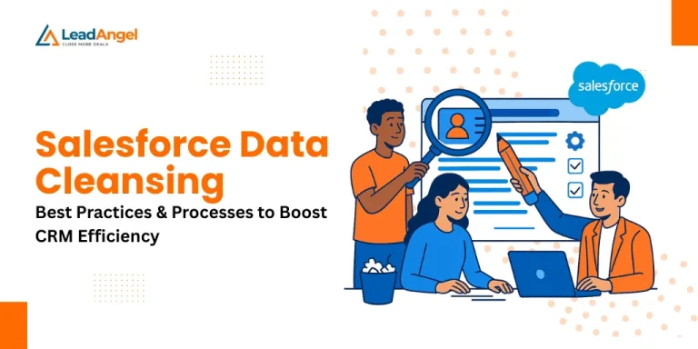 Illustration of Salesforce data cleansing for CRM efficiency boost.